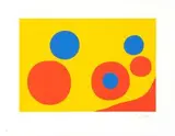 Alexander Calder, Untitled (Orange and Blue Spheres), colour lithograph