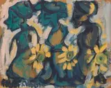 Three Ladies with Sunflowers by Frans Claerhout, oil on board, sold Apr 2015