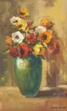 Still Life with Anemones by Otto Klar, oil on board, sold Apr 2015
