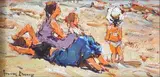 A Day on the Beach by Adriaan Boshoff, oil on board, sold Apr 2015