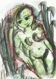 Frans Claerhout, Nude, mixed media on paper