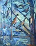 Jack Lugg, Behold It's Spring, oil on gauze laid down on board