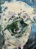 Portrait by Christo Coetzee, mixed media and collage, sold Apr 2015