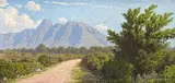 Approach to Garcias Pass by Jan Ernst Abraham Volschenk, oil on canvas, sold Jun 2015