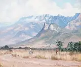Picking Fruit at the Foot of the Drakensberg by Willem Hermanus Coetzer, oil on canvas laid down on board, sold Jun 2015