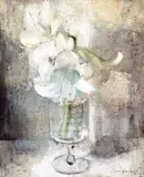 Irmin Henkel, St. Joseph Lilies in a Glass Vase, oil on canvas