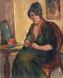 Pensive Woman by Alexander Rose-Innes, oil on canvas, sold Jun 2015