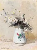 Adriaan Boshoff, Daisies, oil on artist's board