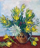 Proteas by François Krige, oil on artist's board, sold Jun 2015