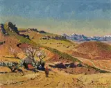Terence McCaw, Basotho Rider, Snow-capped Mountains Beyond