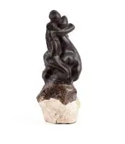 Lucas Sithole, Embracing Figures, clay and carved stone