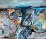 Fred Schimmel, Abstract #1058, oil on board