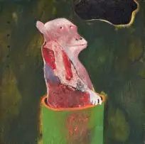 Breyten Breytenbach, Suddenly, I'm not half the man I used to be - there's a shadow hanging over me, oil on canvas
