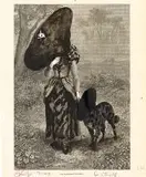 William Kentridge, The Gamekeeper's Daughter, ink and collage on found engraving