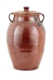 Bryan Everard-Haden, Standing Jar with Lid, hand-painted and glazed ceramic