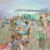 Frederick Cuming, The Beach at Hastings, oil on board
