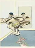 Francis Bacon, Figure Writing Reflected in Mirror