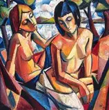 Hennie Niemann jnr, Friends, oil on canvas