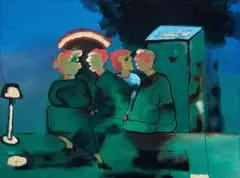 Robert Hodgins, A Cosy Covern in Suburbia, oil on canvas