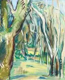 Irma Stern, Verdant Landscape, gouache and pastel