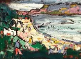 Seaside by Walter Battiss, oil on canvas, sold Jun 2015