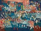 A Crowd by Walter Battiss, oil on board, sold Jun 2015