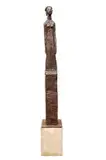 Deborah Bell, Sentinel I, bronze with a brown patina, on a concrete base