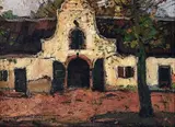 Pieter Wenning, The Stable-doors at Groot Constantia (Jonkershuis), oil on canvas