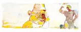 Robert Hodgins, Ubu and Mr America, oil and enamel on board