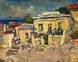 Gregoire Boonzaier, Bo-Kaap, Overlooking Table Bay, oil on canvas