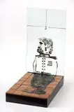 Robert Hodgins, Excellent!, glass, oil, wood and glazed ceramic tiles