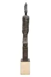 Deborah Bell, Sentinel VII, bronze with a brown patina, on a concrete base