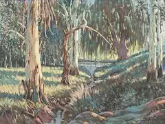 Sydney Carter, Blue Gums, oil on canvas