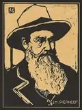 Portret van 'n Voortrekker by Jacobus Hendrik Pierneef, woodblock, sold Nov 2014
