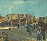 Clément Serneels, Grand Parade, Cape Town, oil on canvas