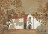 Wine Cellar by Jacobus Hendrik Pierneef, watercolour and gouache on card, offered Nov 2014