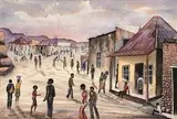 Phaswane David Mogano, Hammanskraal Old Village, watercolour