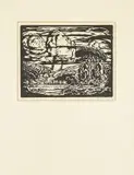 Landskap met Huis (Nilant 72) by Jacobus Hendrik Pierneef, linocut, sold Nov 2014