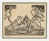 Jacobus Hendrik Pierneef, Okahandjaberg, Suidwes-Afrika, etching