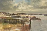Velddrif by Errol Boyley, oil on board, sold Nov 2014