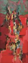 Jan Dingemans, African Figures, oil on canvas laid down on board