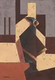 Diederick During, Geometric Composition, oil on board