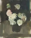Clément Serneels, Still Life with Roses, oil on canvas