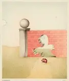 I was built before the wall by Norman Catherine, airbrush on paper, offered Nov 2014