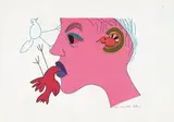 Moving Birds by Walter Battiss, colour screenprint, sold Nov 2014