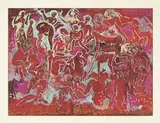 Walter Battiss, Orgy, gouache