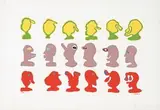 Invented Heads by Walter Battiss, colour screenprint, sold Nov 2014