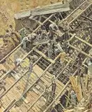 Anton Karstel, Work at Nkana Mine, oil on canvas