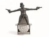 David Brown, The Last Hatted Autocrat, bronze with a brown patina and steel