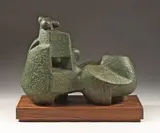 Maquette for Reclining Figure by Edoardo Villa, bronze with a verdigris patina, mounted on a wooden base, sold Nov 2014